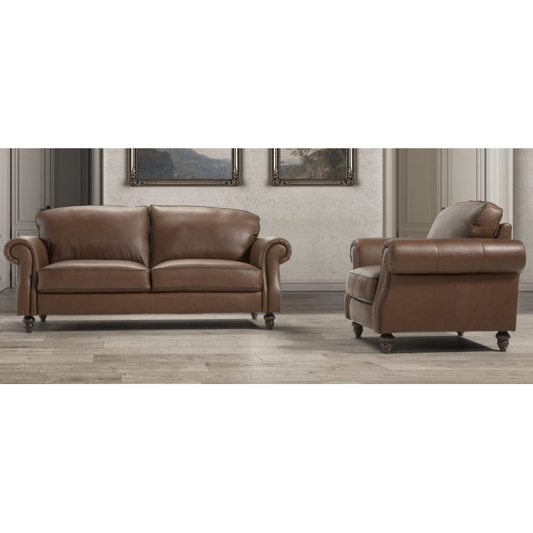Rosalind Wheeler Watford 2 Piece Leather Sofa Set Wayfair.co.uk